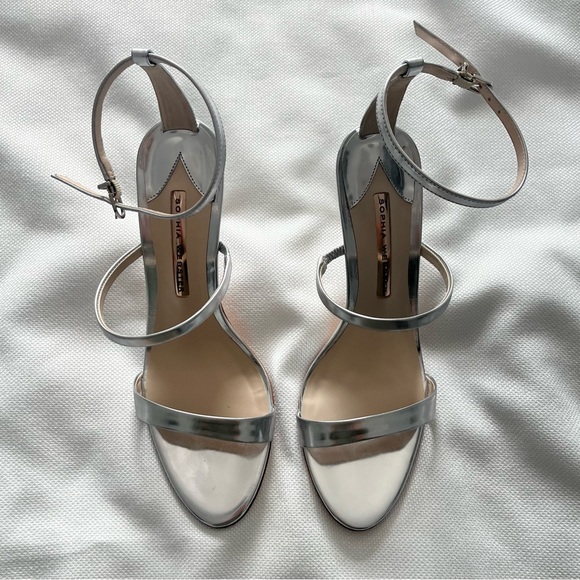 NWT Sophia Webster Rosalind Crystal Mid Sandal Silver Size 39.5 - Picture 6 of 13